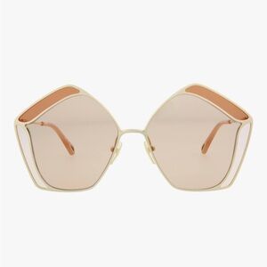 Chloe Round-Frame Metal Sunglasses